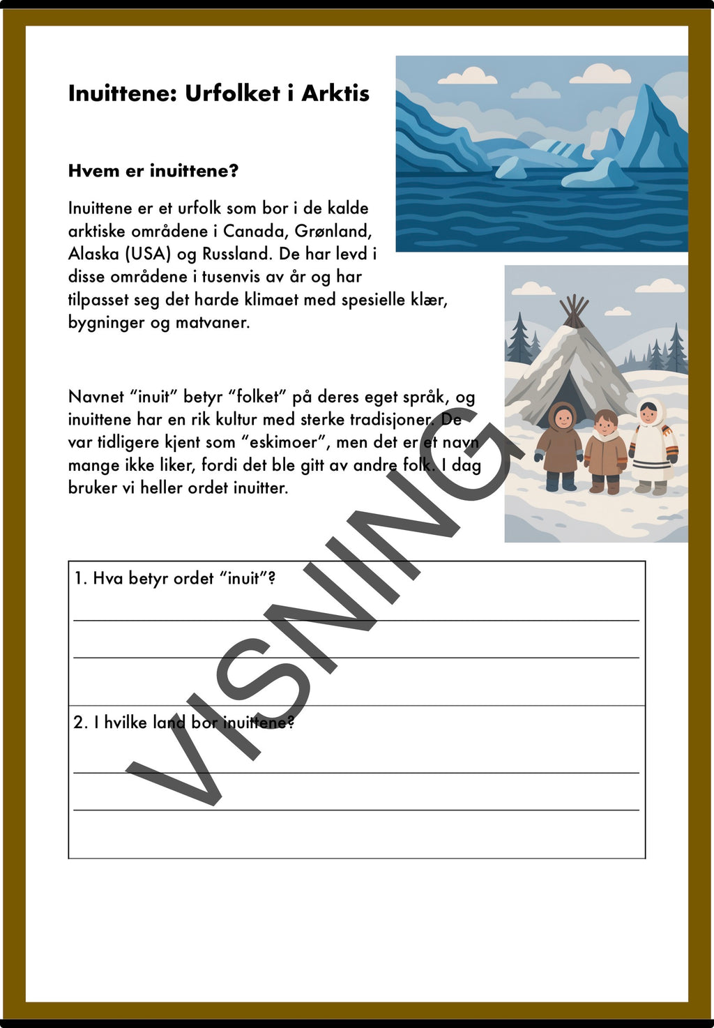 Arbeidshefte Inuittene