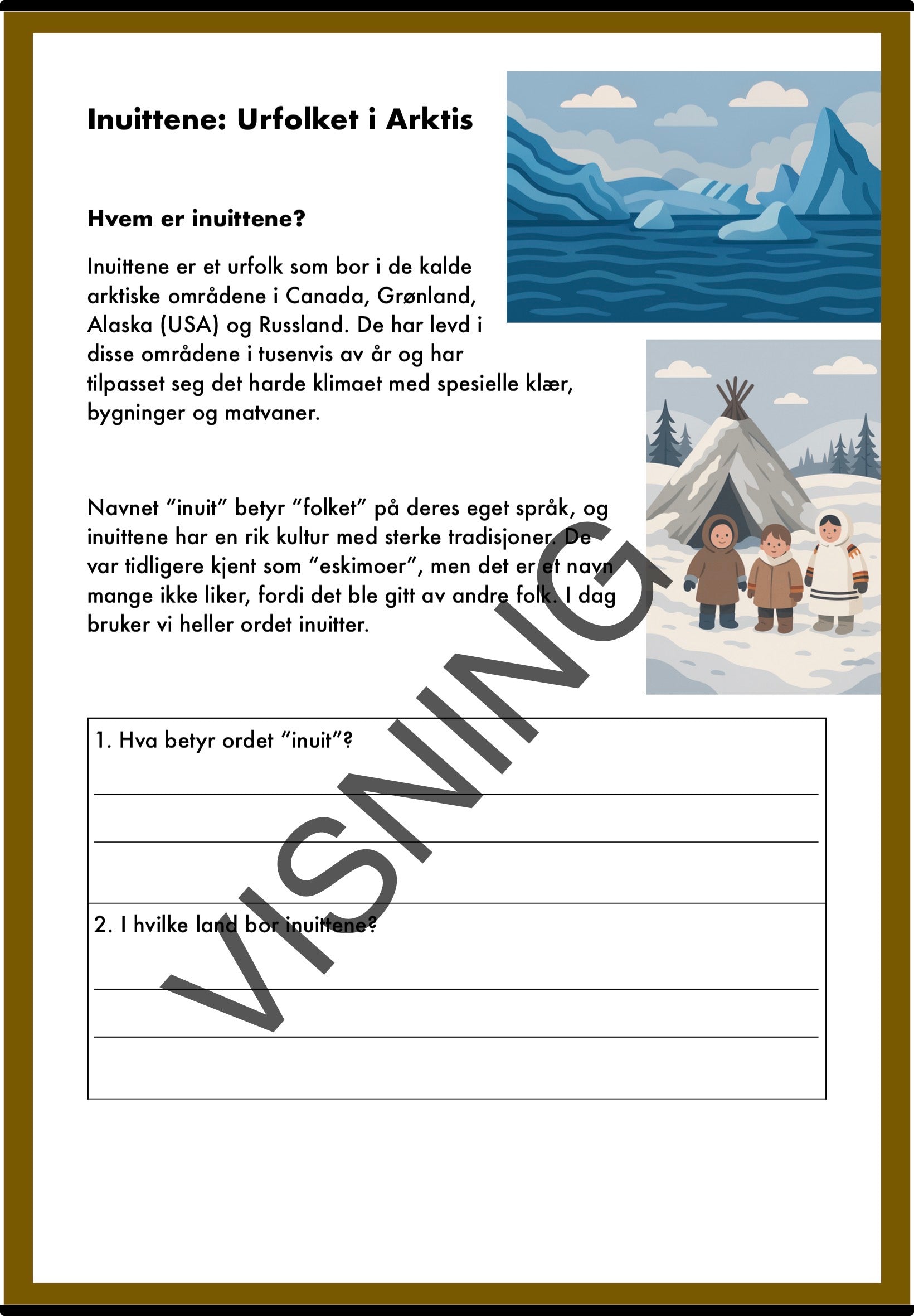 Arbeidshefte Inuittene