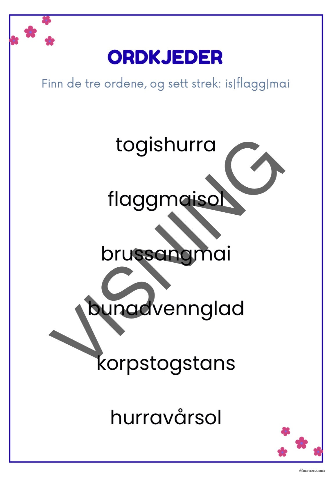 17. mai Arbeidshefte 1.-2. trinn