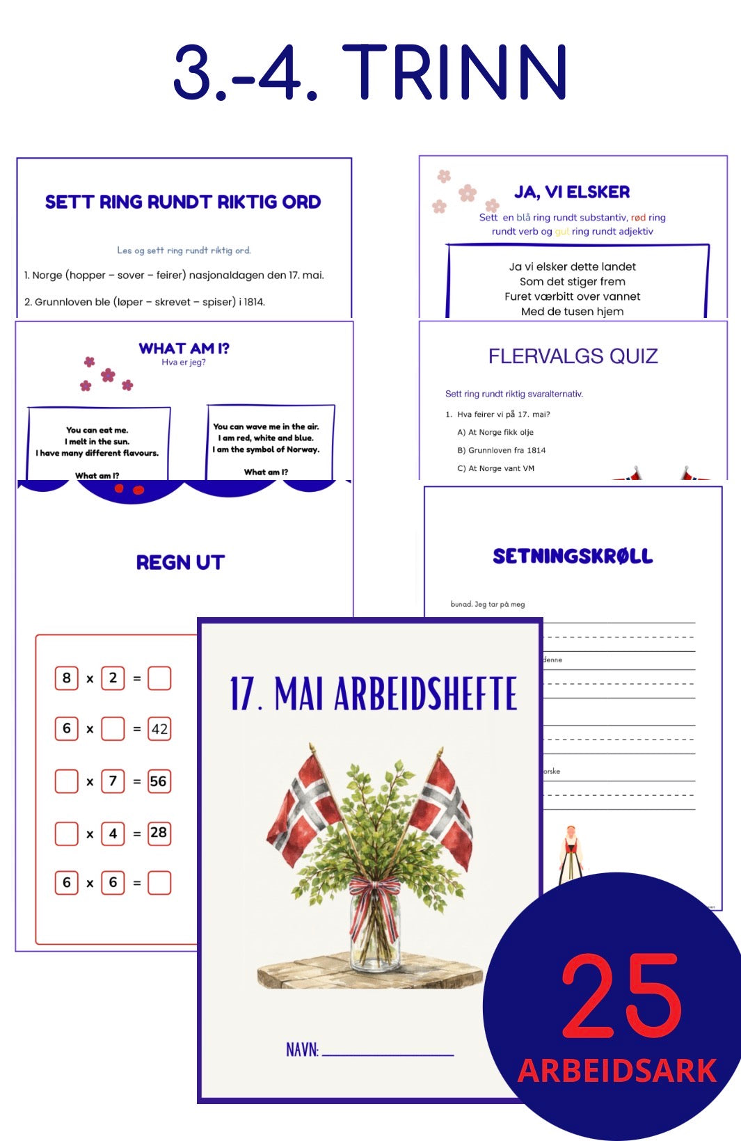 17. mai Arbeidshefte 3.-4. trinn