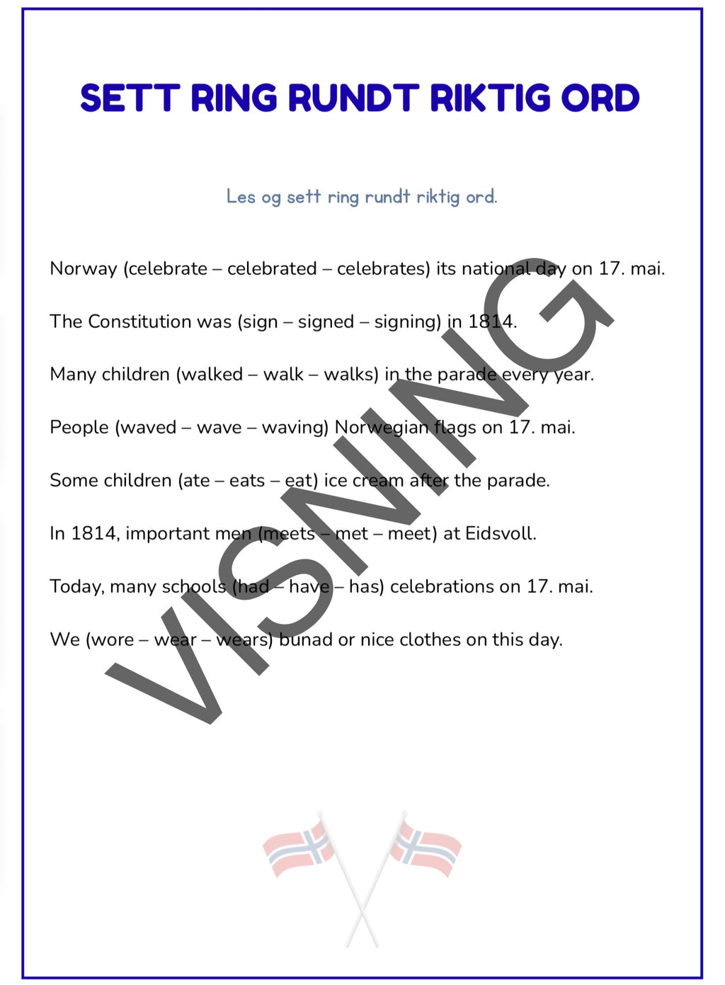 17. mai Arbeidshefte 5.-6. trinn