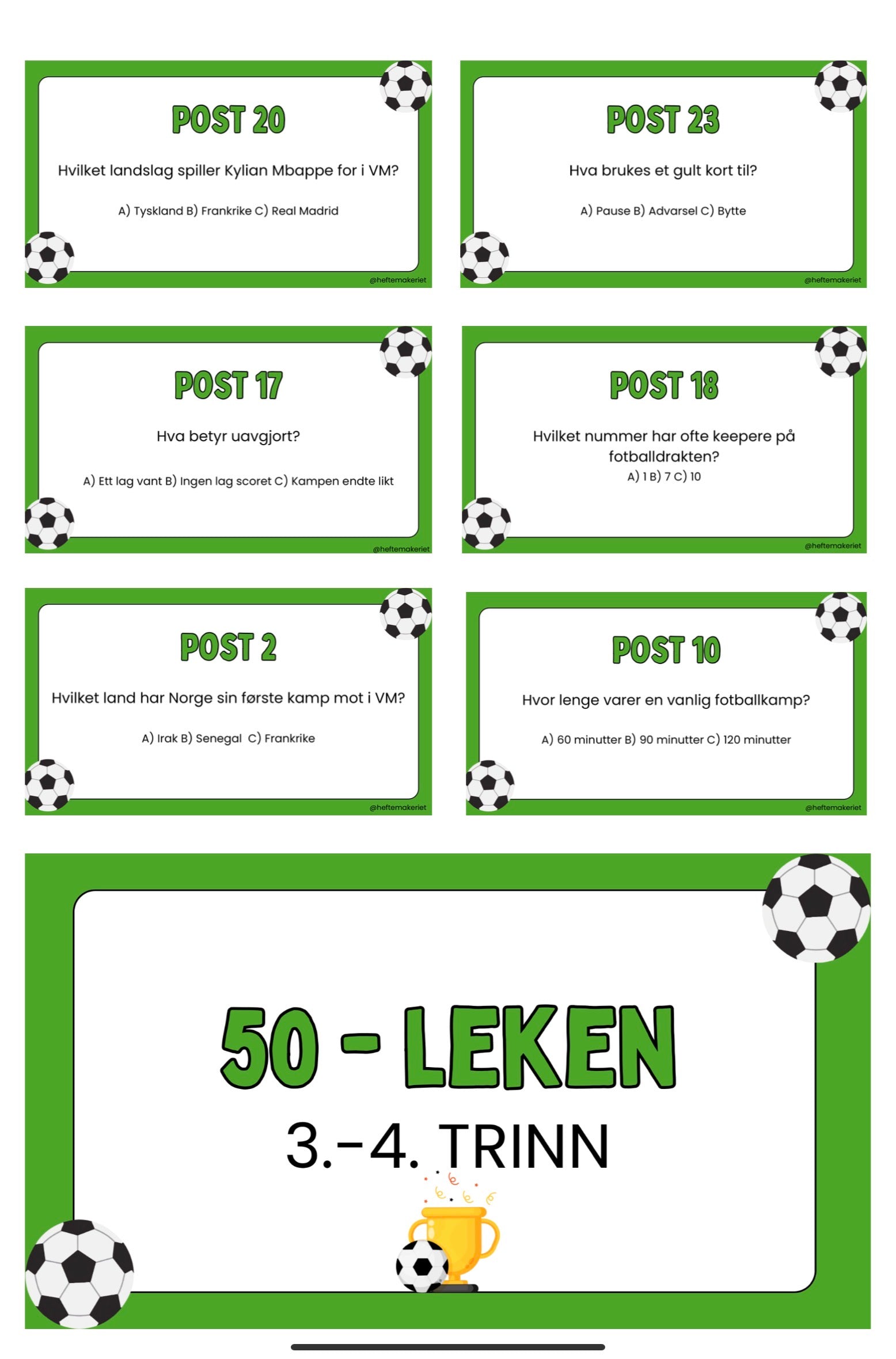 50-leken Fotball-VM 3.-4. trinn